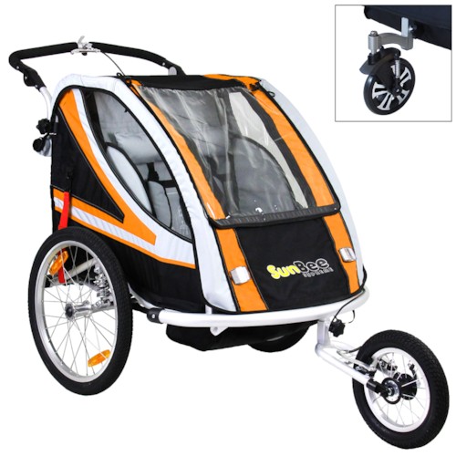 Cykelvagn SunBee Supreme XL Barnvagnskit/Stroller - Svart/Orange