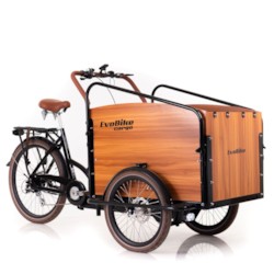 Elcykel Lådcykel EvoBike Cargo PRO 2021 - Natural Wood