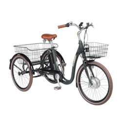 FYNDEX - Trehjulig Elcykel Evobike Elegant 250W 2020 - Olivgrön