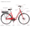 Elcykel EvoBike ECO-3 250W 2017-2018 - RÖD/LJUSGRÅ, dam