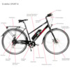 Elcykel EvoBike SPORT-8 500W - Rubinröd, dam
