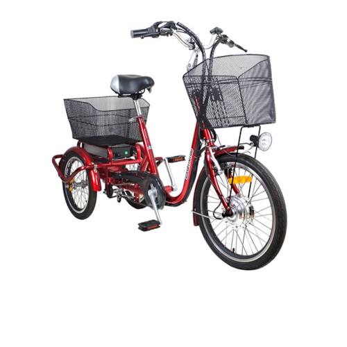 Trehjulig Elcykel Evobike Flex 20-16 tum 2013-2018 VINRÖD - 250W