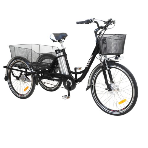 Trehjulig Elcykel EvoBike Grande 26/24 tum 2015-2018 - Svart