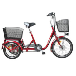 FYNDEX-Trehjulig Elcykel Evobike Flex 20-16tum VINRÖD-250W -