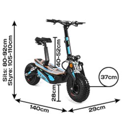 FYNDEX - Elscooter EV-Ultra 2000W - Svart/blå