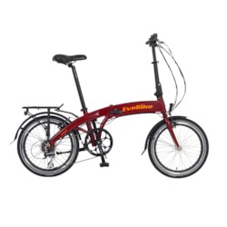 Elcykel EvoBike Travel - Hopfällbar - Mattröd